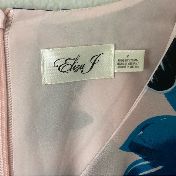 Eliza J Floral Flutter High Low Faux Wrap Dress Floral Exotic Birds Feminine 8 - Picture 7 of 15